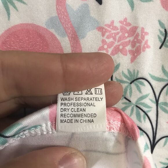 Pink Flamingo Baby Blanket Stretchy Flowers Leaves - Picture 5 of 5